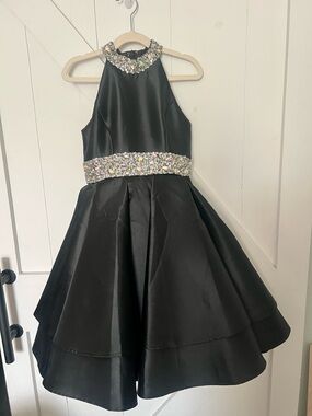 Girls size 8 Black Embellished Party Dress